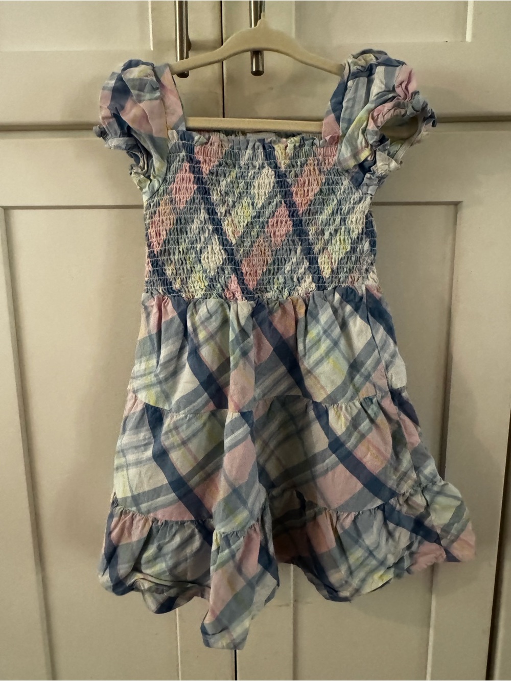 Gymboree Smocked Plaid Sundress - Blue, Pink, Cream